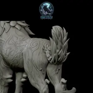 Alternative view of Schattenwolf Figur Resin Druck