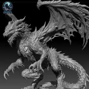 Alternative view of Schattenfeuerdrache Figur Resin Druck