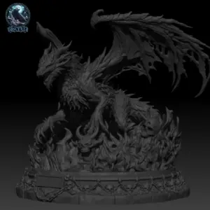 Schattenfeuerdrache Figur Resin Druck